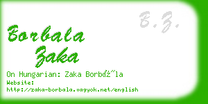 borbala zaka business card